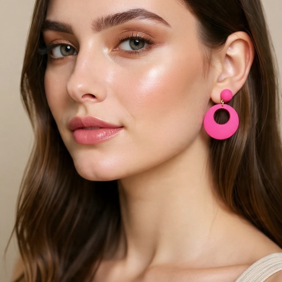 12-Pair Color Pop Retro Hoop - Handmade Earrings - Picture 2 of 13